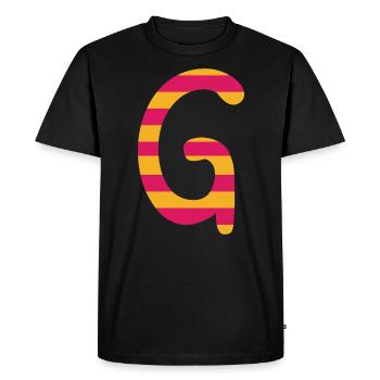 Lettre g - T-shirt Premium bio Homme - noir - Devant - Nico (187cm)