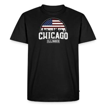 Chicago skyline - Men's Premium Organic T-Shirt - black - Front - Nico (187cm)
