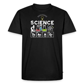 Science Teacher - Science - Men's Premium Organic T-Shirt - black - Front - Nico (187cm)
