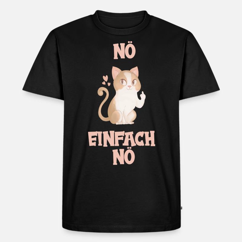Mittelfinger Katze - Männer Premium Bio T-Shirt - Schwarz
