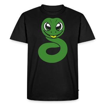 Humour petit serpent - T-shirt Premium bio Homme - noir - Devant - Nico (187cm)