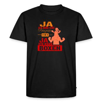 Father Daughter Funny Saying Men Boxing Gift - Men's Premium Organic T-Shirt - black - Front - Nico (187cm)