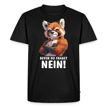 Panda roux chat ours panda roux avant que vous ne demandiez - T-shirt Premium bio Homme - noir - Devant - Nico (187cm)