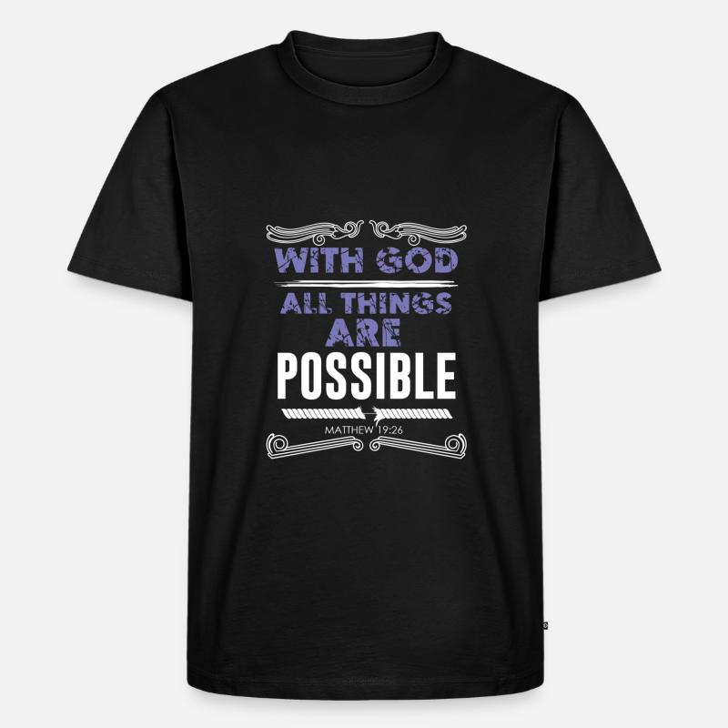 bibel gott alles möglich - Männer Premium Bio T-Shirt - Schwarz