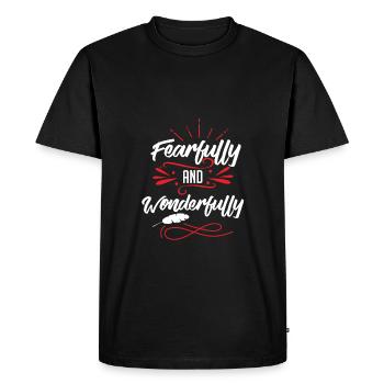 Versets du proverbe biblique - T-shirt Premium bio Homme - noir - Devant - Nico (187cm)