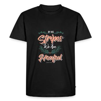 Guérison des versets bibliques - T-shirt Premium bio Homme - noir - Devant - Nico (187cm)