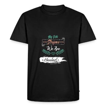 Guérison des versets bibliques - T-shirt Premium bio Homme - noir - Devant - Nico (187cm)