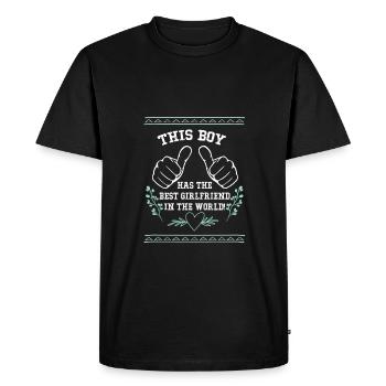 Le meilleur ami du monde dit - T-shirt Premium bio Homme - noir - Devant - Nico (187cm)