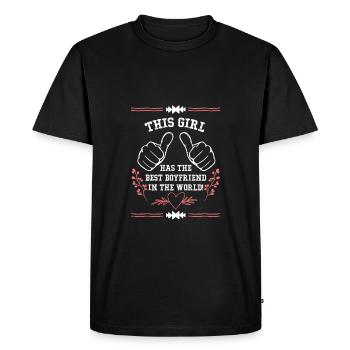 Le meilleur ami du monde dit - T-shirt Premium bio Homme - noir - Devant - Nico (187cm)