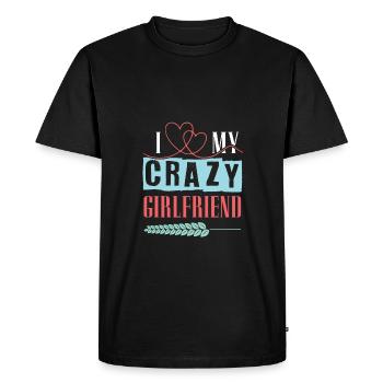 I love my crazy girlfriend - Men's Premium Organic T-Shirt - black - Front - Nico (187cm)