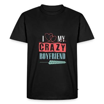 I love my crazy friend - Men's Premium Organic T-Shirt - black - Front - Nico (187cm)