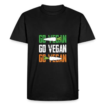 Go vegan saying - Men's Premium Organic T-Shirt - black - Front - Nico (187cm)