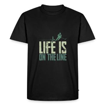 Citation de hockey sur glace - T-shirt Premium bio Homme - noir - Devant - Nico (187cm)