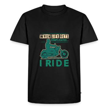 Vie moto Dicton - T-shirt Premium bio Homme - noir - Devant - Nico (187cm)