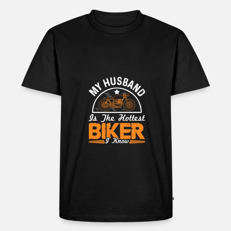 motorrad ehemann spruch - Männer Premium Bio T-Shirt - Schwarz