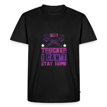 Trucker Cool Saying - Men's Premium Organic T-Shirt - black - Front - Nico (187cm)
