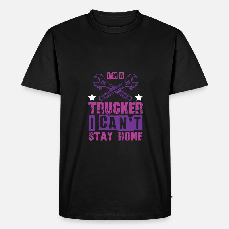 trucker cooler spruch - Männer Premium Bio T-Shirt - Schwarz