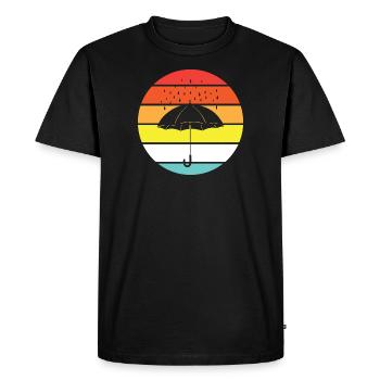Umbrella - Raindrops, vintage - summer - Men's Premium Organic T-Shirt - black - Front - Nico (187cm)
