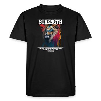 L’éclaboussure de force du lion - T-shirt Premium bio Homme - noir - Devant - Nico (187cm)