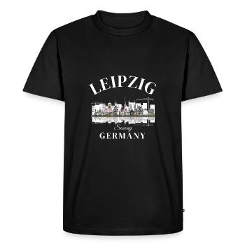 Leipzig Saxe Suisse Allemagne Allemagne Deutschland - T-shirt Premium bio Homme - noir - Devant - Nico (187cm)
