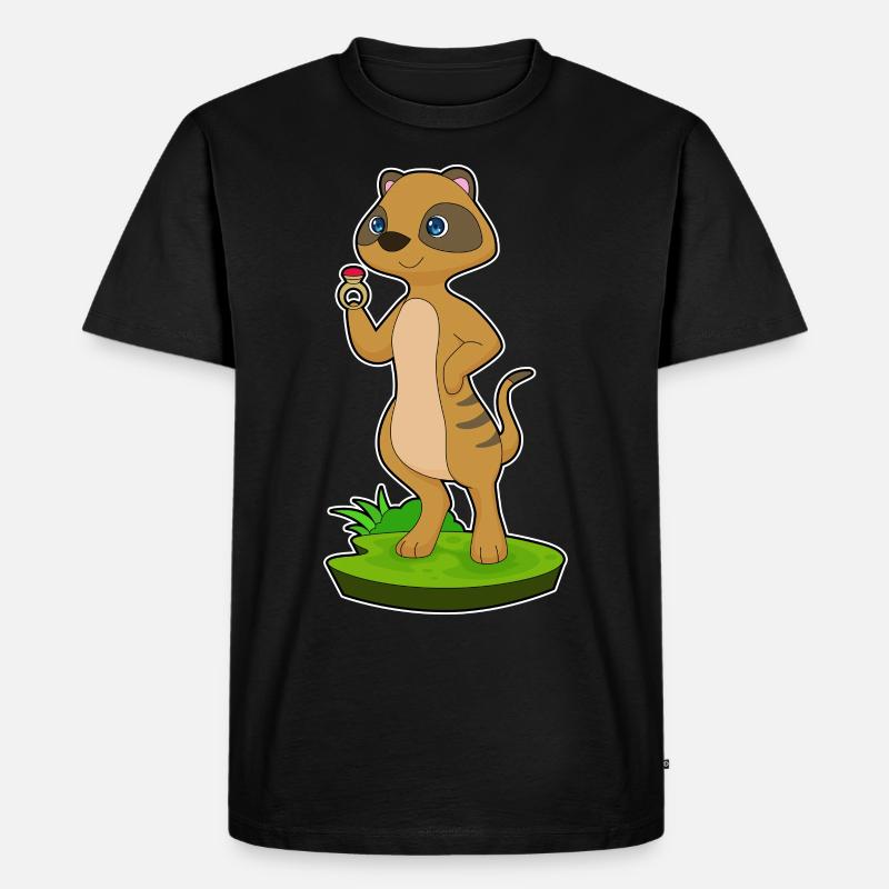 Erdmännchen Ring - Männer Premium Bio T-Shirt - Schwarz