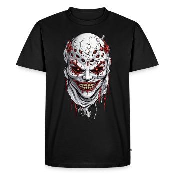 Scary Halloween Psychopath Mask Design - Men's Premium Organic T-Shirt - black - Front - Nico (187cm)