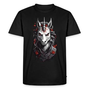 Vampire Unicorn Dark Halloween Mysticism Design - Men's Premium Organic T-Shirt - black - Front - Nico (187cm)