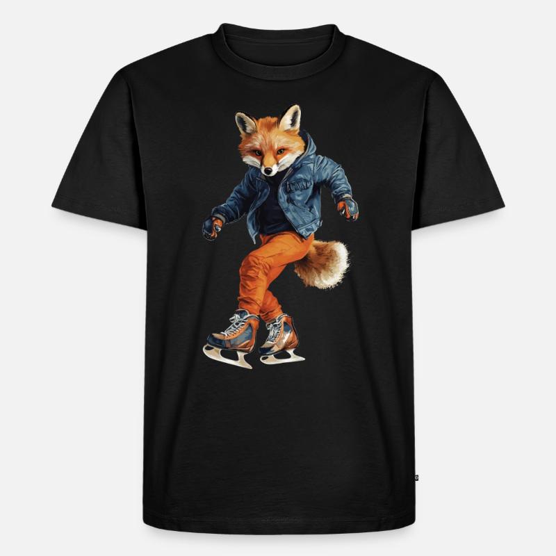 Fuchs - Männer Premium Bio T-Shirt - Schwarz