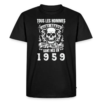 les meilleurs sont nés en 1959 - T-shirt Premium bio Homme - noir - Devant - Nico (187cm)
