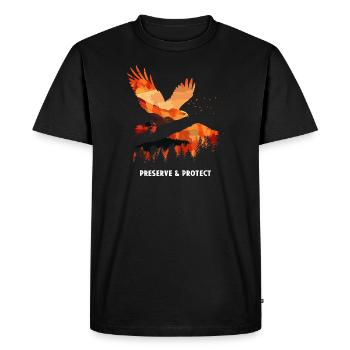 Preserrve & Protect Milan Rouge Oiseau de Proie - T-shirt Premium bio Homme - noir - Devant - Nico (187cm)