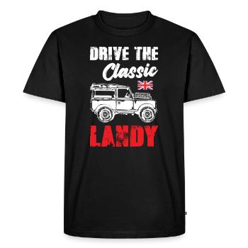 Drive The Classic Landy - Men's Premium Organic T-Shirt - black - Front - Nico (187cm)