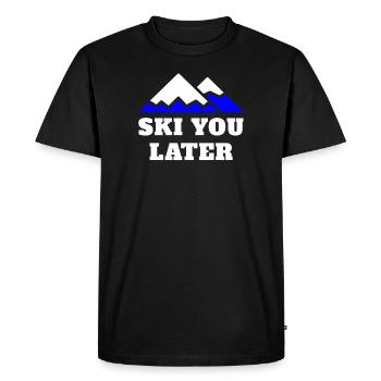dictons amusants sur le ski ski - T-shirt Premium bio Homme - noir - Devant - Nico (187cm)