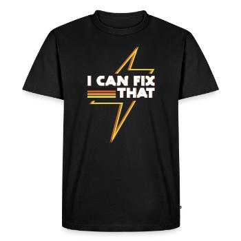 Correction de cette drôle de tension d'électricien - T-shirt Premium bio Homme - noir - Devant - Nico (187cm)