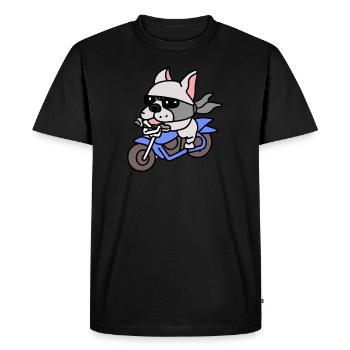 Pit Bull Dog Biker Dog Cadeau Rétro - T-shirt Premium bio Homme - noir - Devant - Nico (187cm)