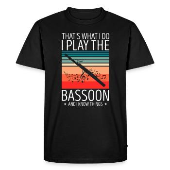Bassoon Wind Instrument Design for Bassoonist - Men's Premium Organic T-Shirt - black - Front - Nico (187cm)