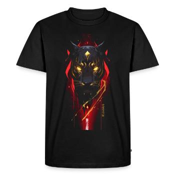 Panthère futuriste Gaming - T-shirt Premium bio Homme - noir - Devant - Nico (187cm)
