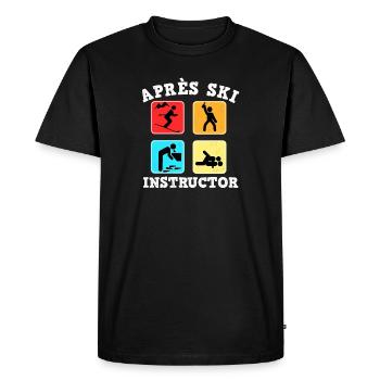 Apres moniteurs de ski pour les skieurs et les ivrognes - T-shirt Premium bio Homme - noir - Devant - Nico (187cm)