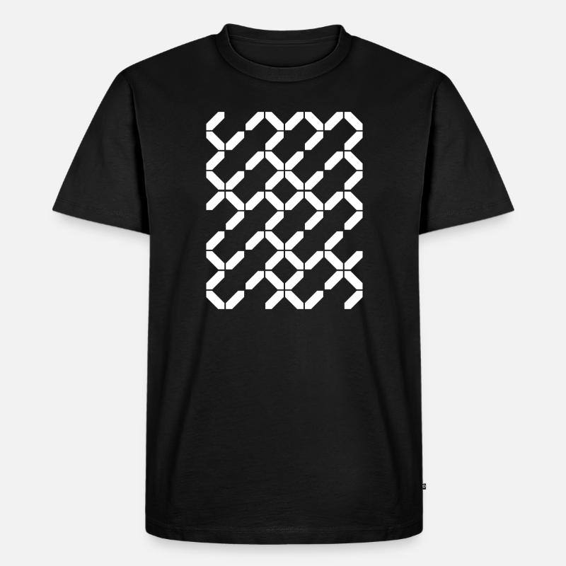 geometric lines pattern composition - Men's Premium Organic T-Shirt - black