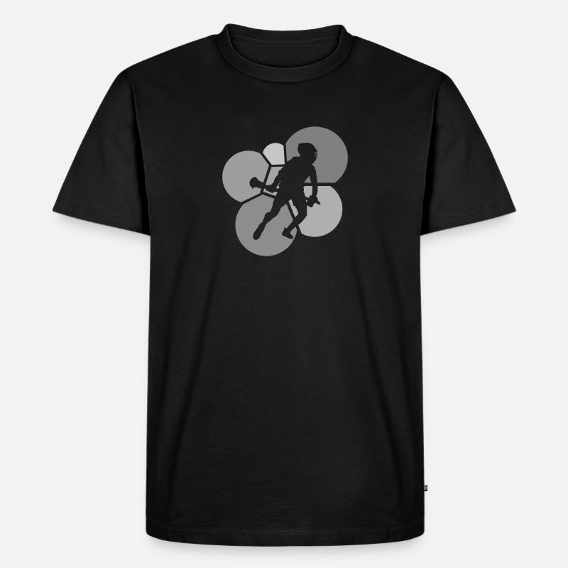 Lacrosse Intercrosse Crosse - Männer Premium Bio T-Shirt - Schwarz