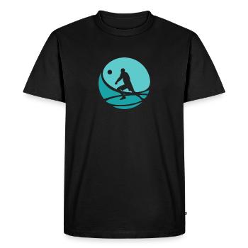 Joueur de volley-ball Beachen Beach Volley-ball - T-shirt Premium bio Homme - noir - Devant - Nico (187cm)