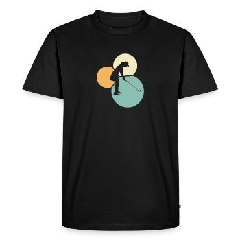 Golfer Par - Men's Premium Organic T-Shirt - black - Front - Nico (187cm)