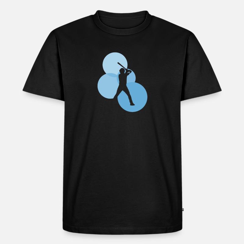 Shortstop Batting - Männer Premium Bio T-Shirt - Schwarz