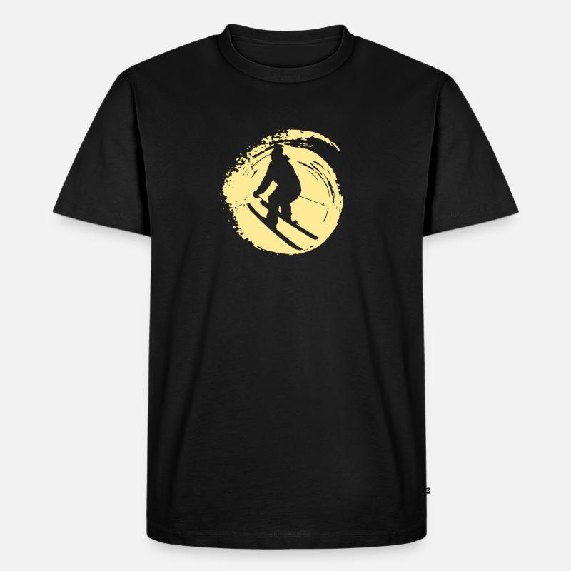 Freeskiing Schifahrer - Männer Premium Bio T-Shirt - Schwarz