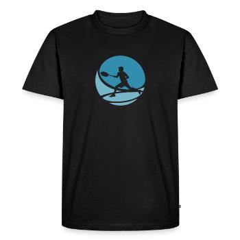 Raquettes de tennis Joueur de tennis court de tennis - T-shirt Premium bio Homme - noir - Devant - Nico (187cm)