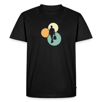 Banque Homme d’affaires Homme d’affaires - T-shirt Premium bio Homme - noir - Devant - Nico (187cm)