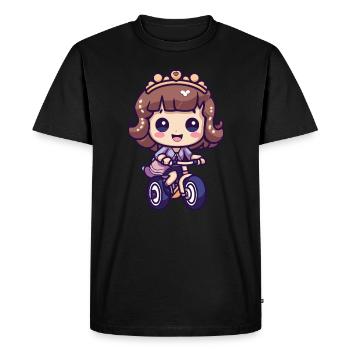 Fahrrad Mädchen Niedlich - Männer Premium Bio T-Shirt - Schwarz - Vorne - Nico (187cm)