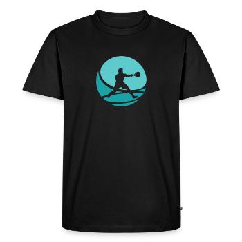 Raquette Raquette Squash Joueur de squash - T-shirt Premium bio Homme - noir - Devant - Nico (187cm)