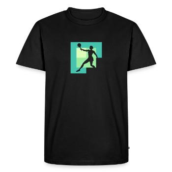 Tennis de plage Tennis de plage Tennis de plage - T-shirt Premium bio Homme - noir - Devant - Nico (187cm)