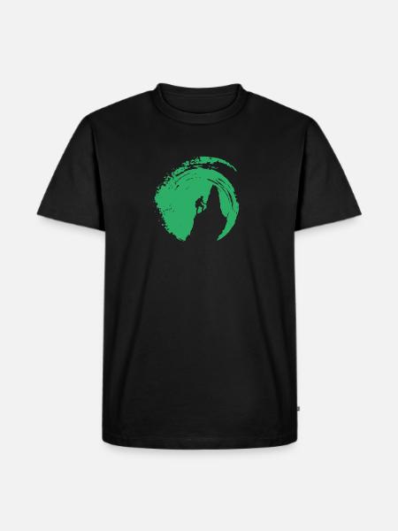 Kletterer Felsklettern Gipfel - Männer Premium Bio T-Shirt - Schwarz