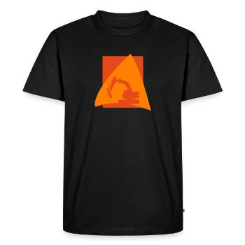 Conducteur d’excavatrice, ouvrier du bâtiment, construction de maisons - T-shirt Premium bio Homme - noir - Devant - Nico (187cm)